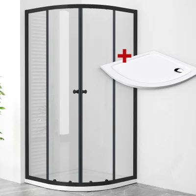 POINT BLACK ROCKY 80 Clear Štvrťkruhový sprchovací kút s mramorovou vaničkou